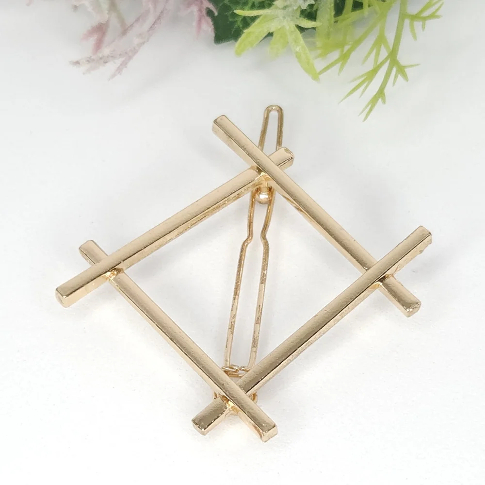 Gold Plated Geometric Hair Barrette